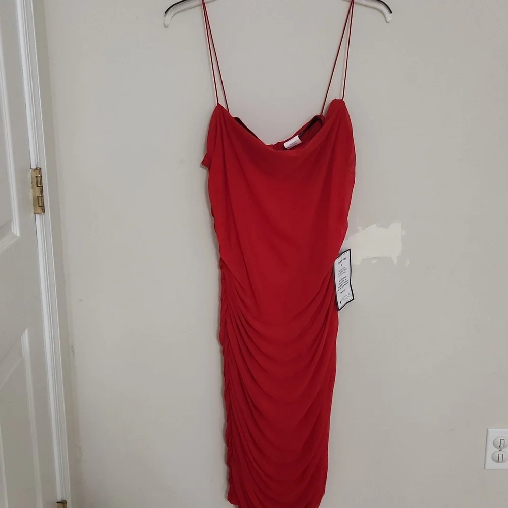 Red Rouched Dres - Picture 3 of 3